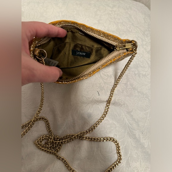 J. Crew Gold Small Full Sequin Crossbody Purse Wedding NYE Sparkly Glitter - Picture 3 of 7
